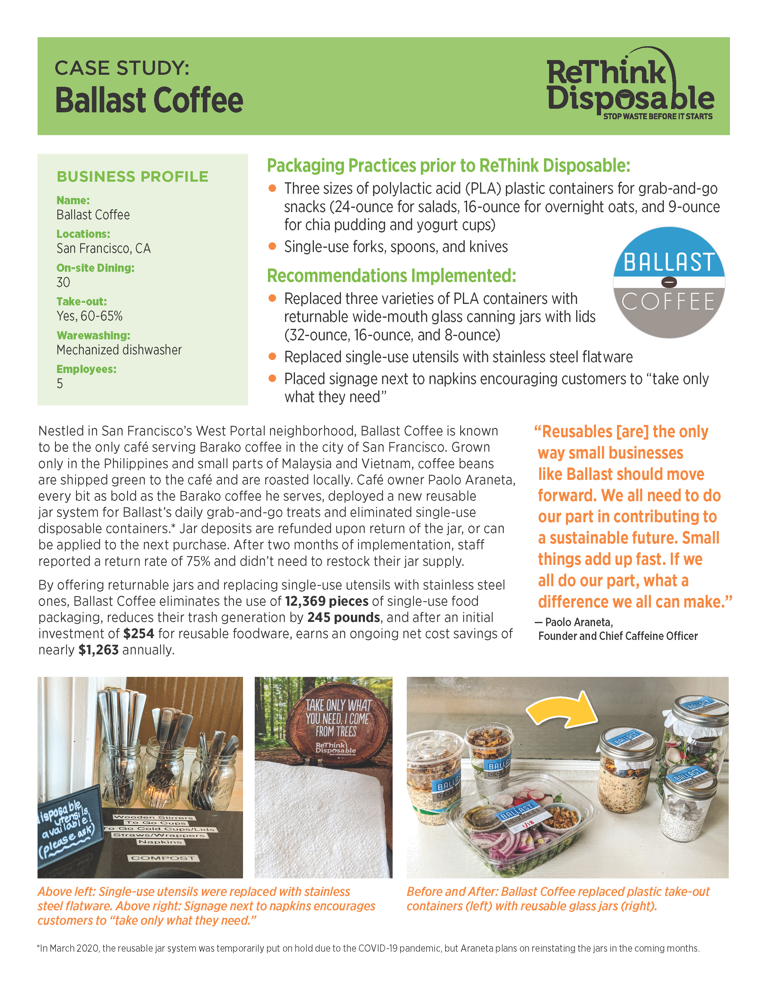 ReThink Disposable Case Study Ballast Coffee [Archive] Clean Water Fund